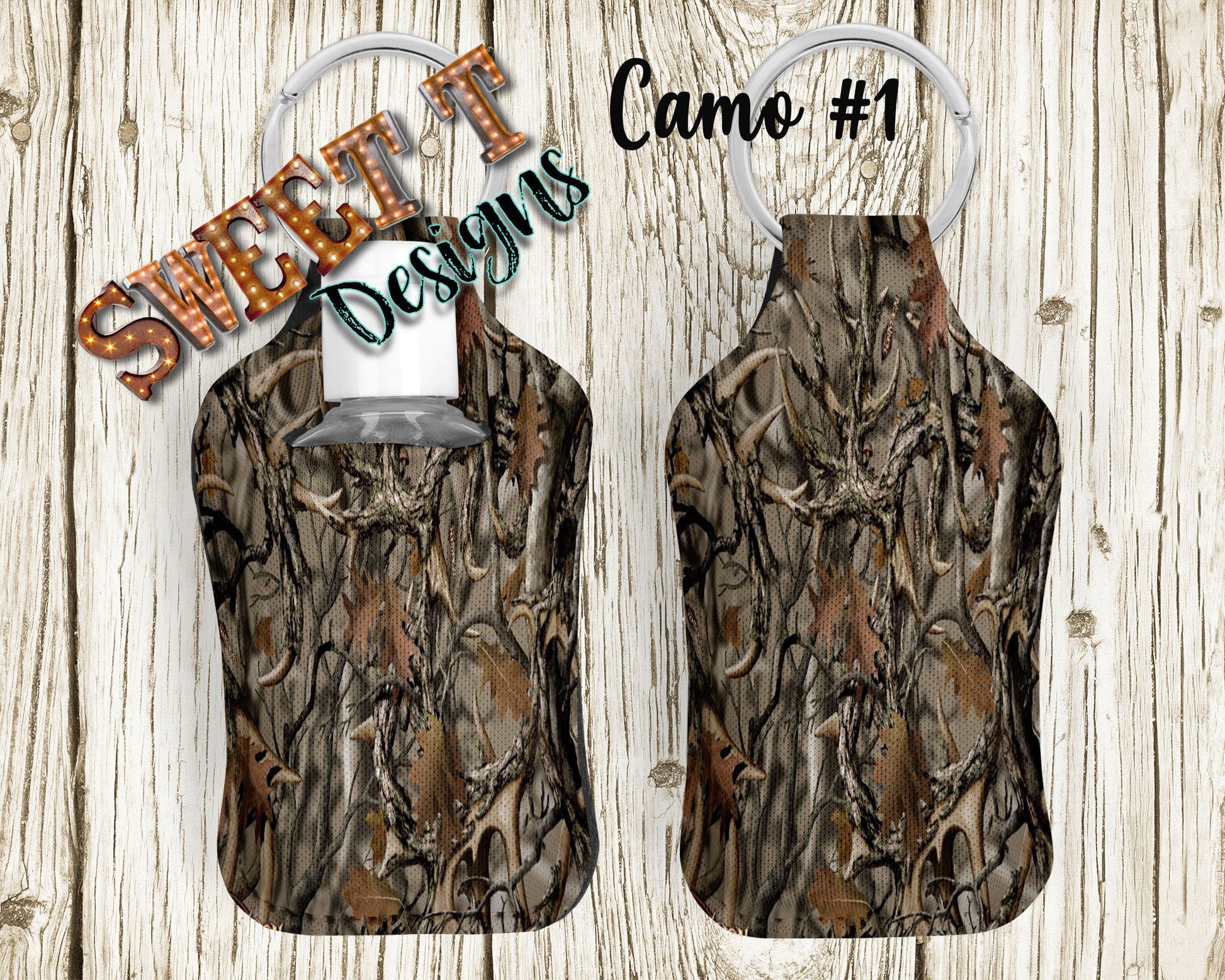 Camo hand sanitizer neoprene key chain holder carrier/multi purpose travel/air pod case/diaper bag accessory/air pod keychain/