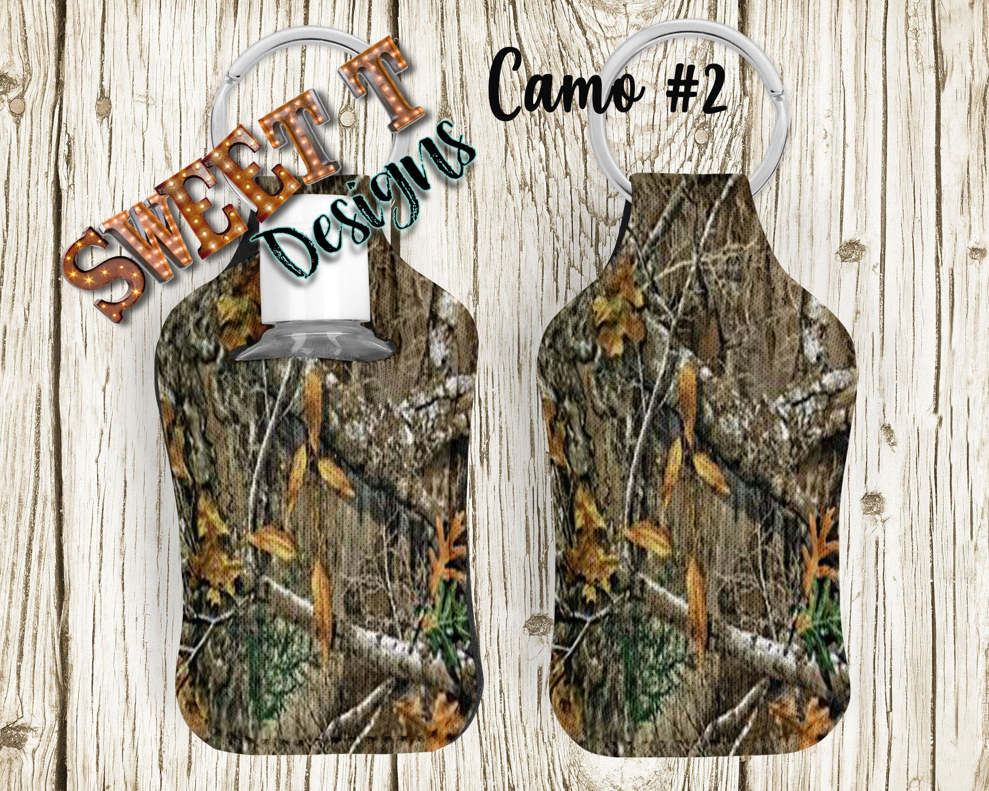 Camo hand sanitizer neoprene key chain holder carrier/multi purpose travel/air pod case/diaper bag accessory/air pod keychain/