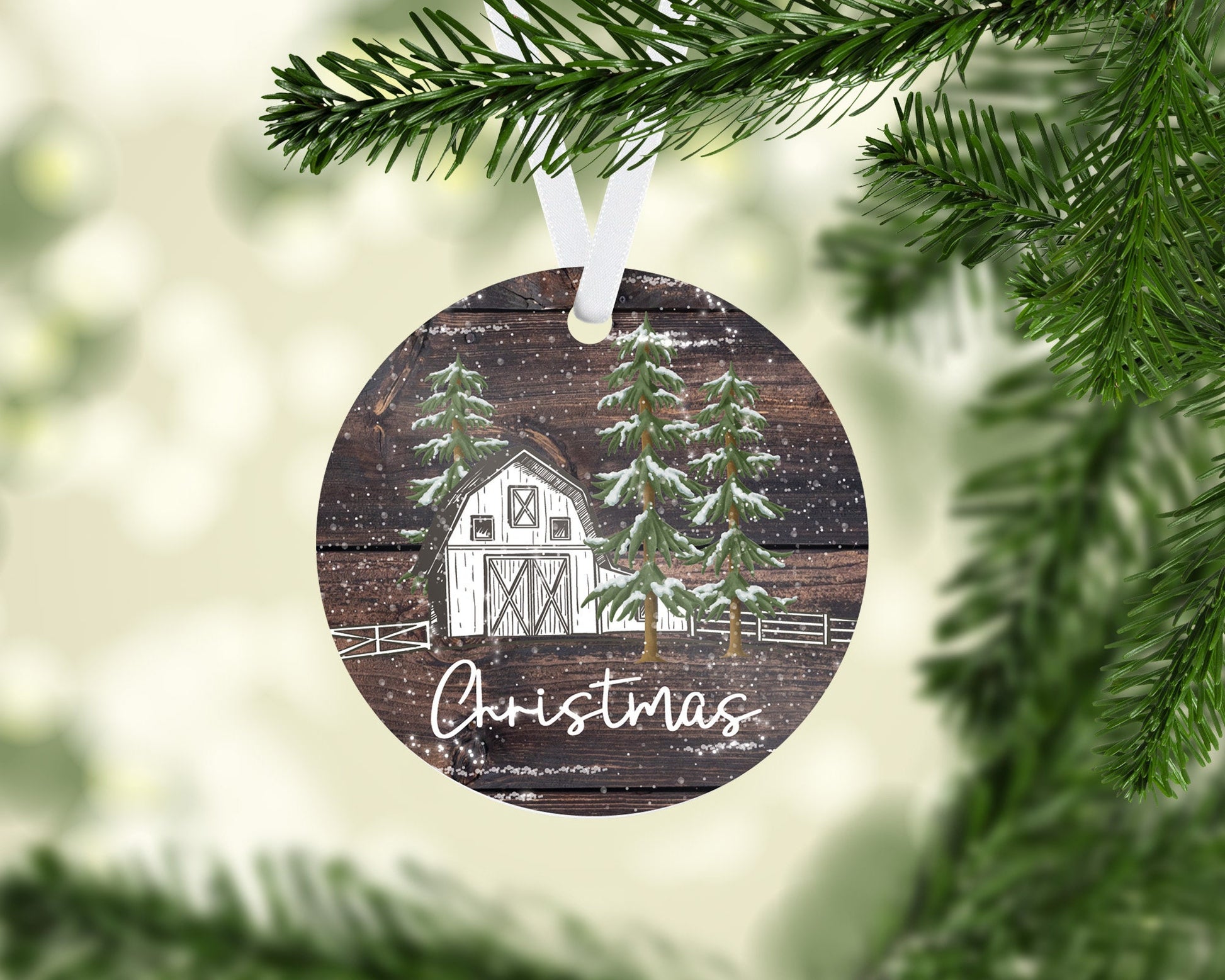 personalized Christmas ornament/farm ornament/barn ornament/custom ornament/Christmas gift/farmhouse Christmas