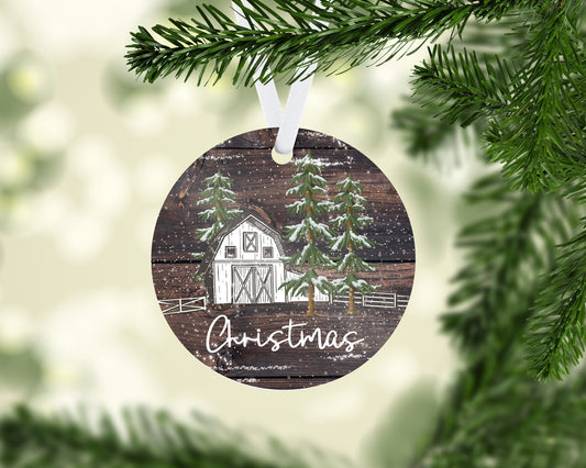 personalized Christmas ornament/farm ornament/barn ornament/custom ornament/Christmas gift/farmhouse Christmas