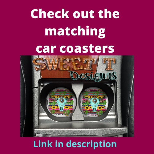 Cow head cactus sunflower serape air freshener/Serape/Sunflower/Cow head/Western/Boho/Cactus Cow head air freshener/car decor/new car deocr