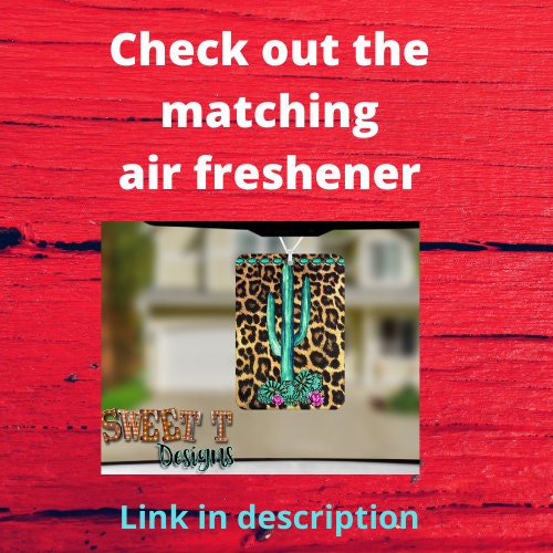 Cactus Turquoise Gem Leopard car coasters/custom car coasters/new car decor/Mom car coasters/Leopard/Turquoise Gems/Cactus/gift for her