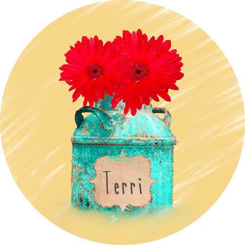 Vintage tin with flowers car coasters/Junky car coasters/Water can car coasters/Vintage/Junky/Country flowers/Bestie gift/Mom gift/ gift her