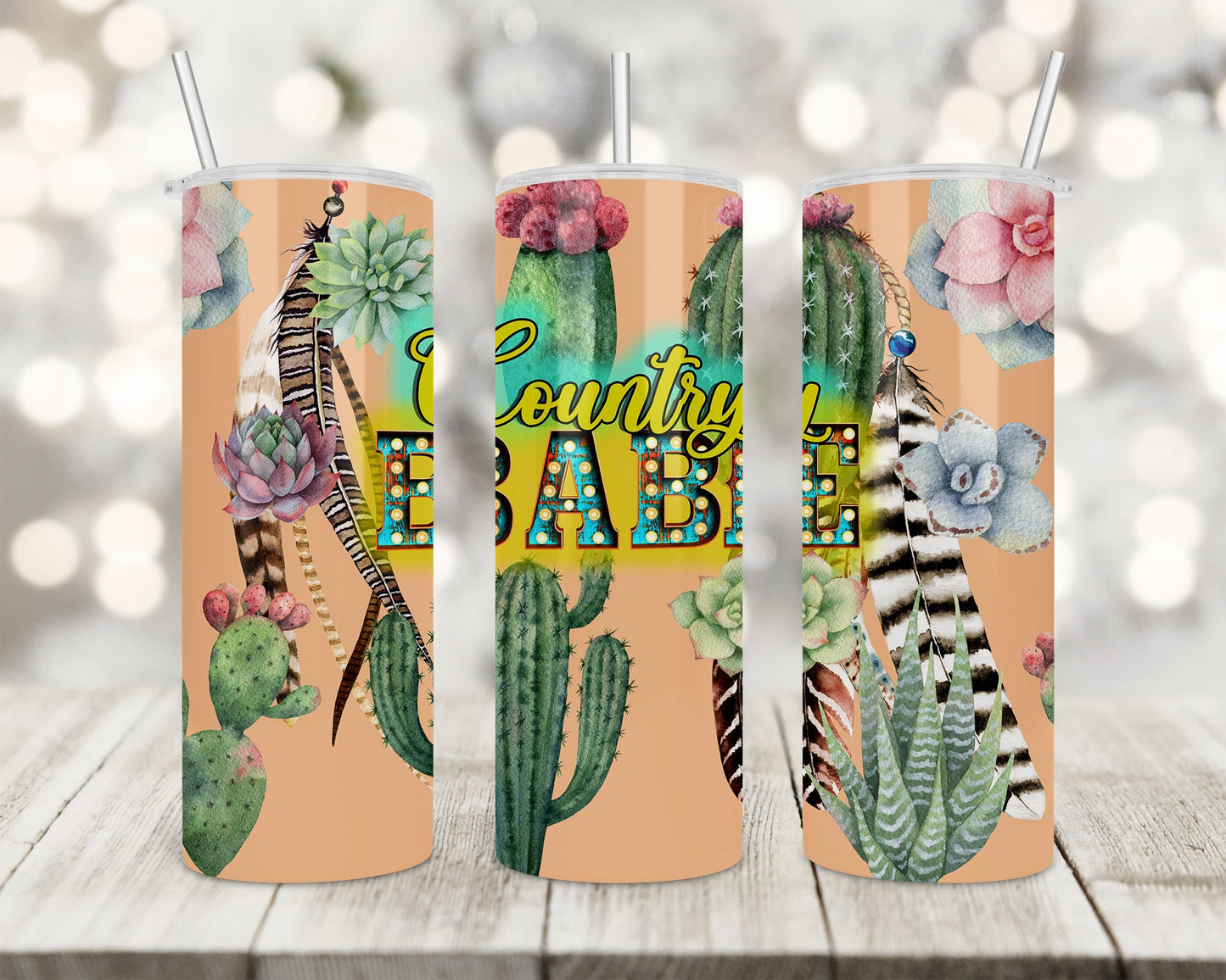 Country Babe 20 oz cup/Country travel mug/Cactus Lover tumbler/Christmas gift/gift for her/secret santa gift/gift for mom/Cacti lover