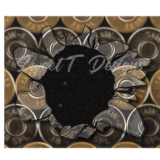 Bullet shattered Tumbler/Gun Lovers/gun tumbler for him/ammo tumbler/gun chamber/bullet tumbler/gun gift/hunting tumbler/gun car coasters