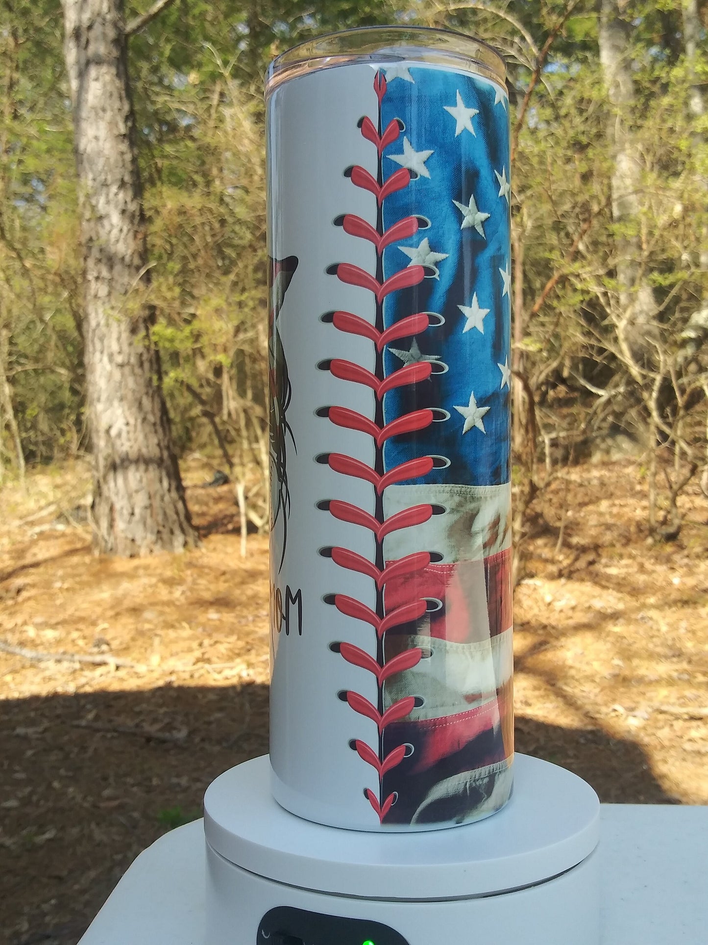 Baseball Mom Tumbler/Baseball Lovers/tumbler for Mom/Baseball/Baseball mom/Messy bun/Messy bun mom/travel mug/