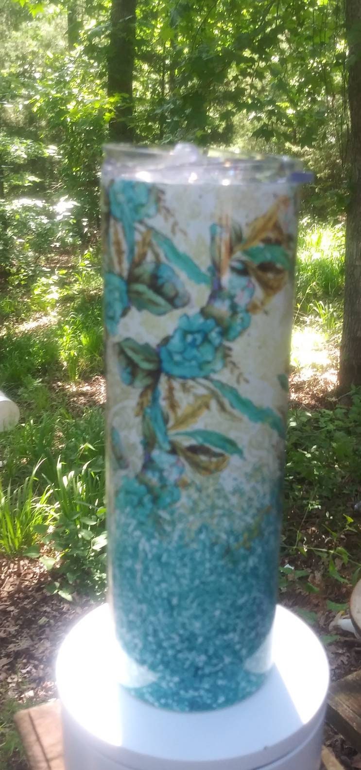 Boho floral tumbler travel tumbler, 20oz or 30oz tumbler, personalized tumbler, hot or cold travel tumbler
