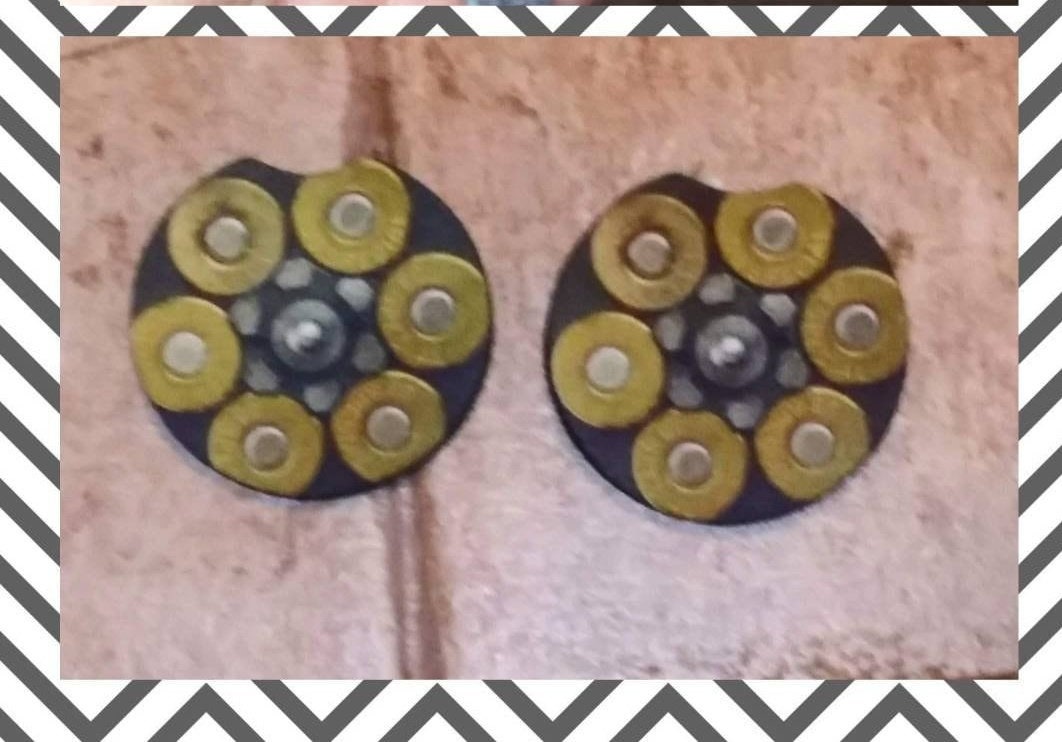 Gun cylinder car coasters/Gun lovers/gun car coasters for him/ammo car coasters/gun chamber/bullet car coaster/gun gift/hunting coasters