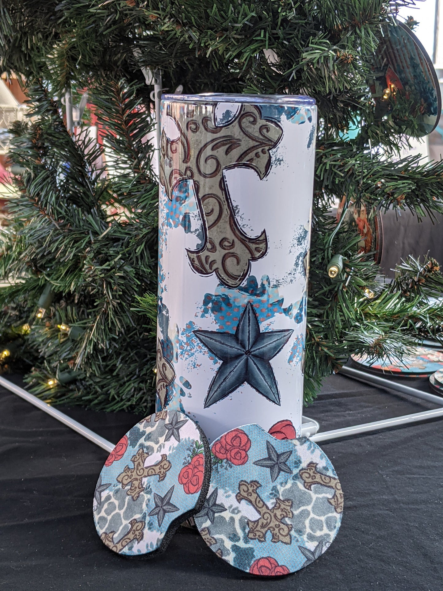 Cross w/roses 20 oz tumbler, travel tumbler for hot or cold drinks