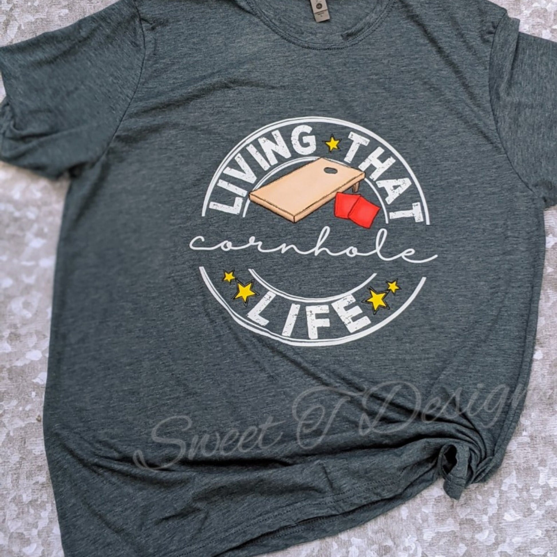 Just living that cornhole life/cornhole lovers t-shirt/gift for Dad/Cornhole game lovers t-shirt/cornhole party t-shirt/t-shirt for parties