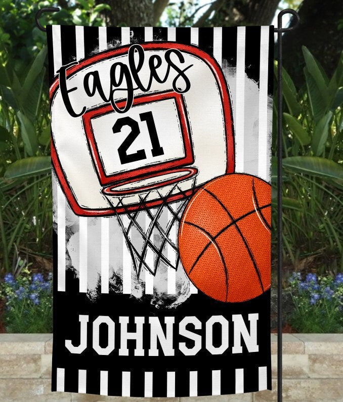 Handcrafted Basketball Spirit Garden Flag - Perfect for Sports Enthusiasts/Sports Mom/basketball fan/Basketball mom