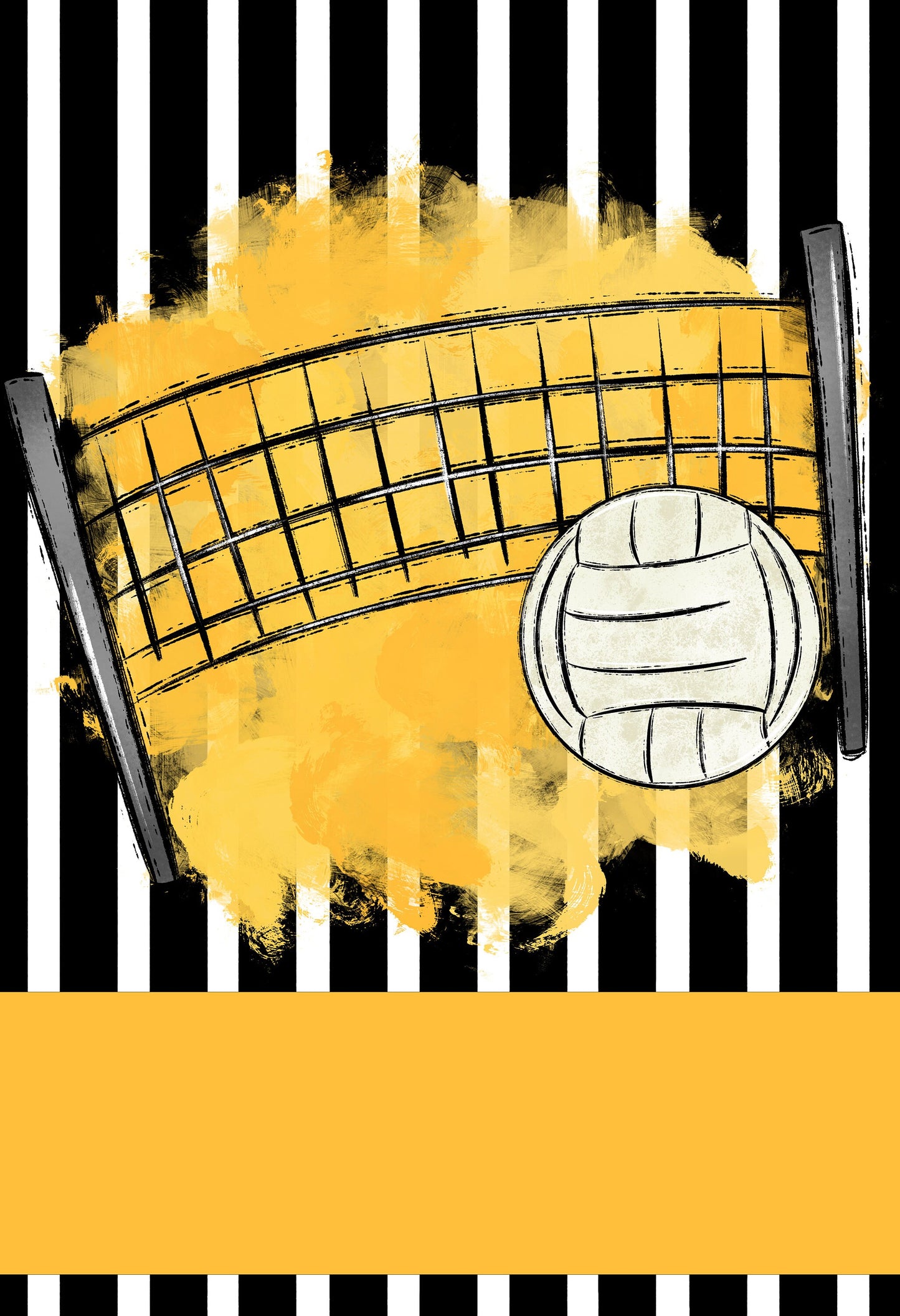 Yellow volleyball garden flag