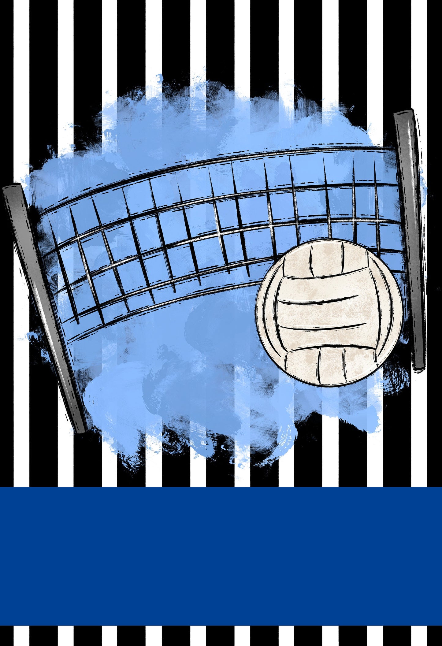 Blue volleyball garden flag