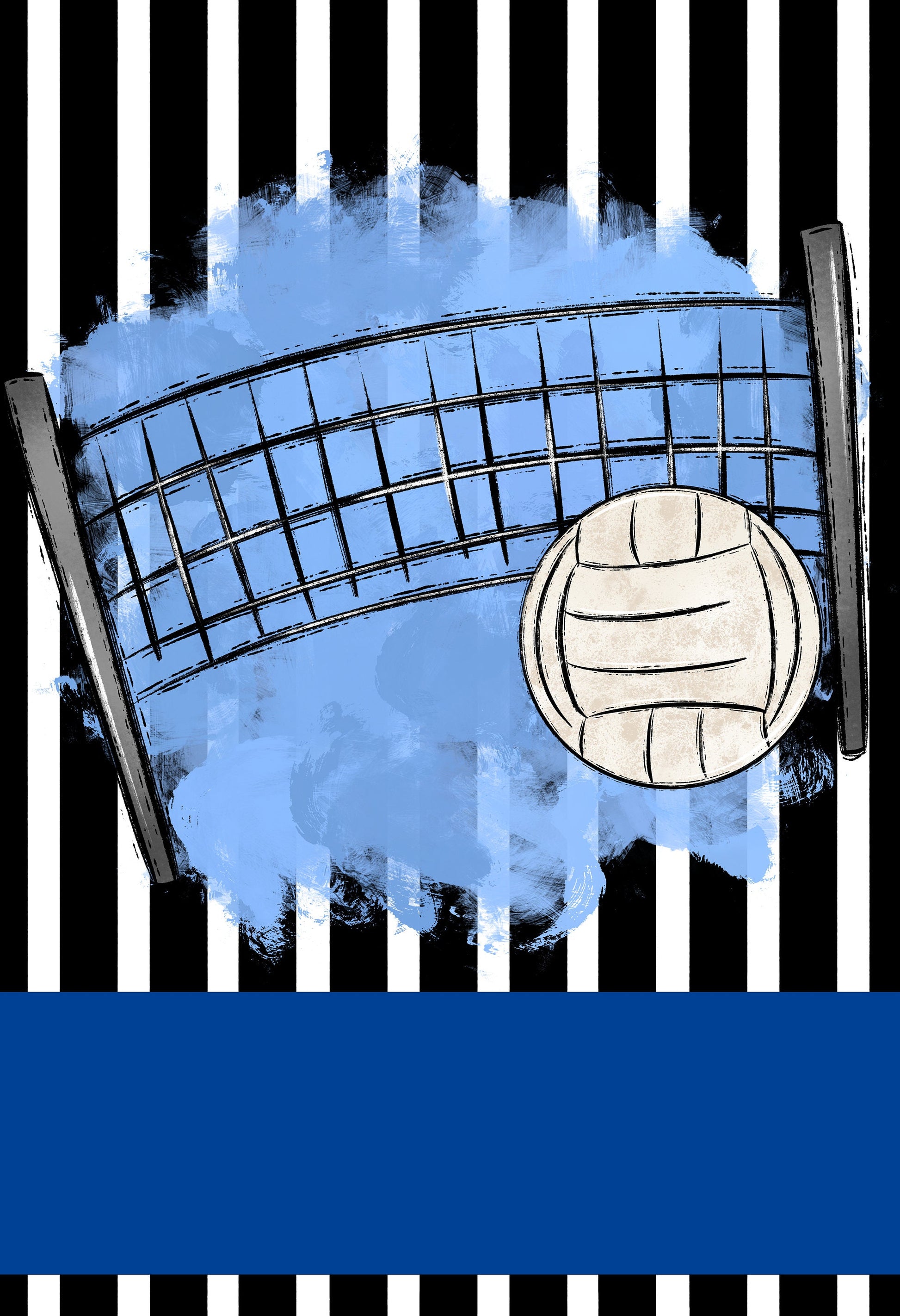 Blue volleyball garden flag