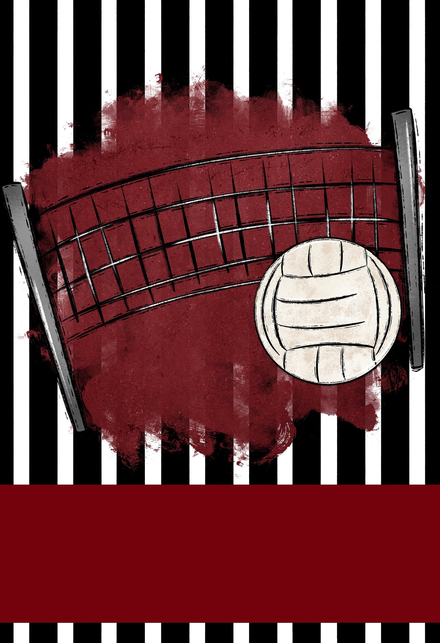 Maroon volleyball garden flag