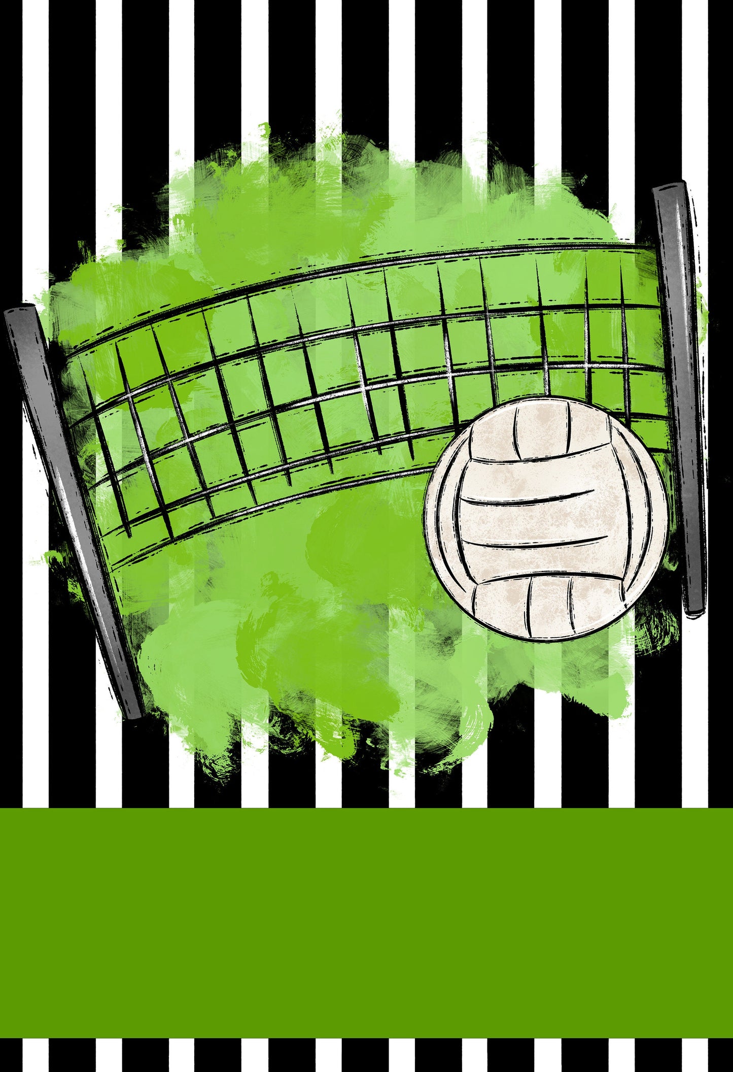 Green volleyball garden flag