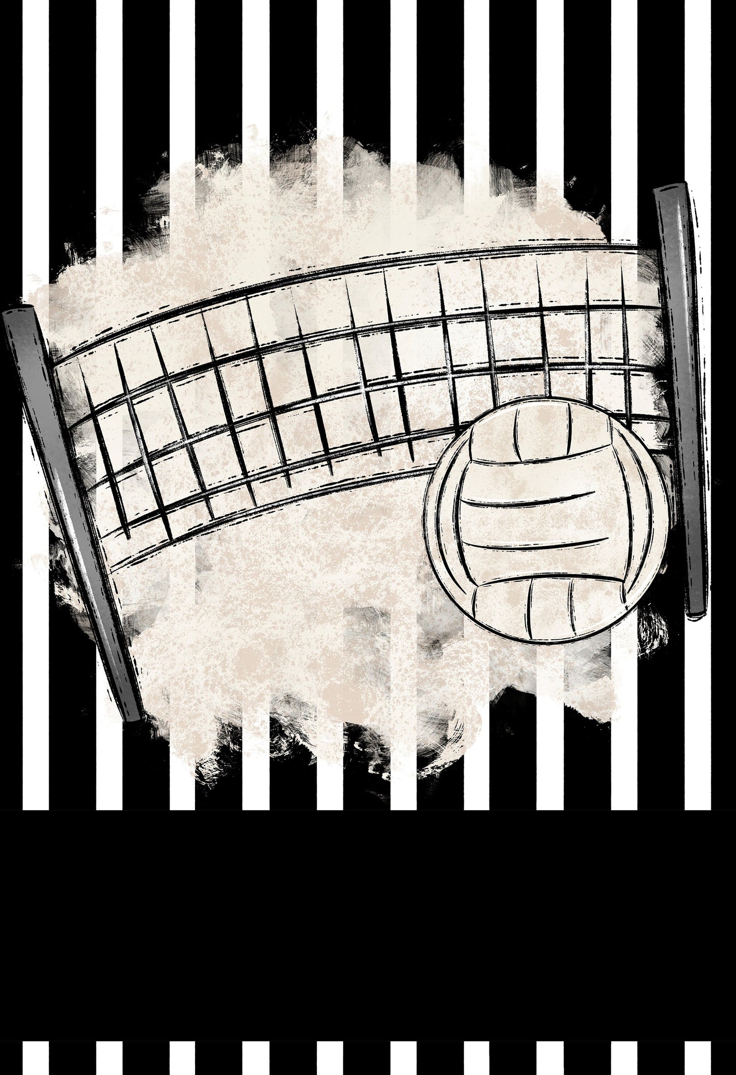 Black or neutral volleyball garden flag