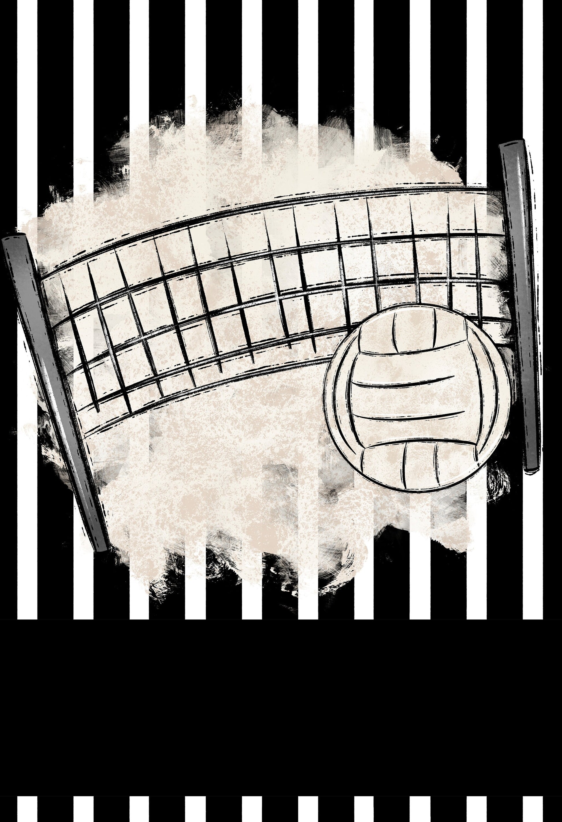 Black or neutral volleyball garden flag