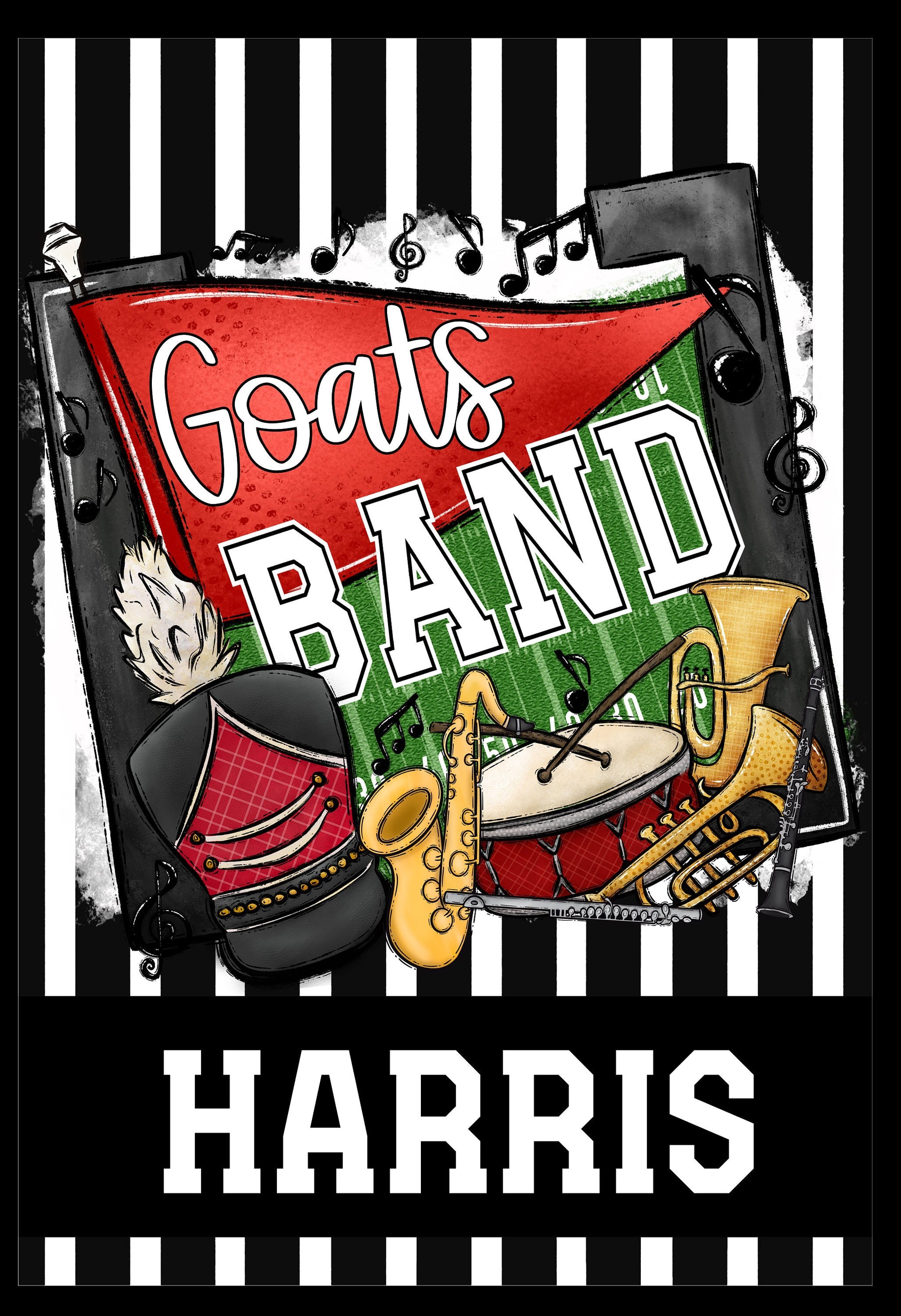 Customizable Band Spirit Garden Flag - Personalize Your Message of Team Spirit!