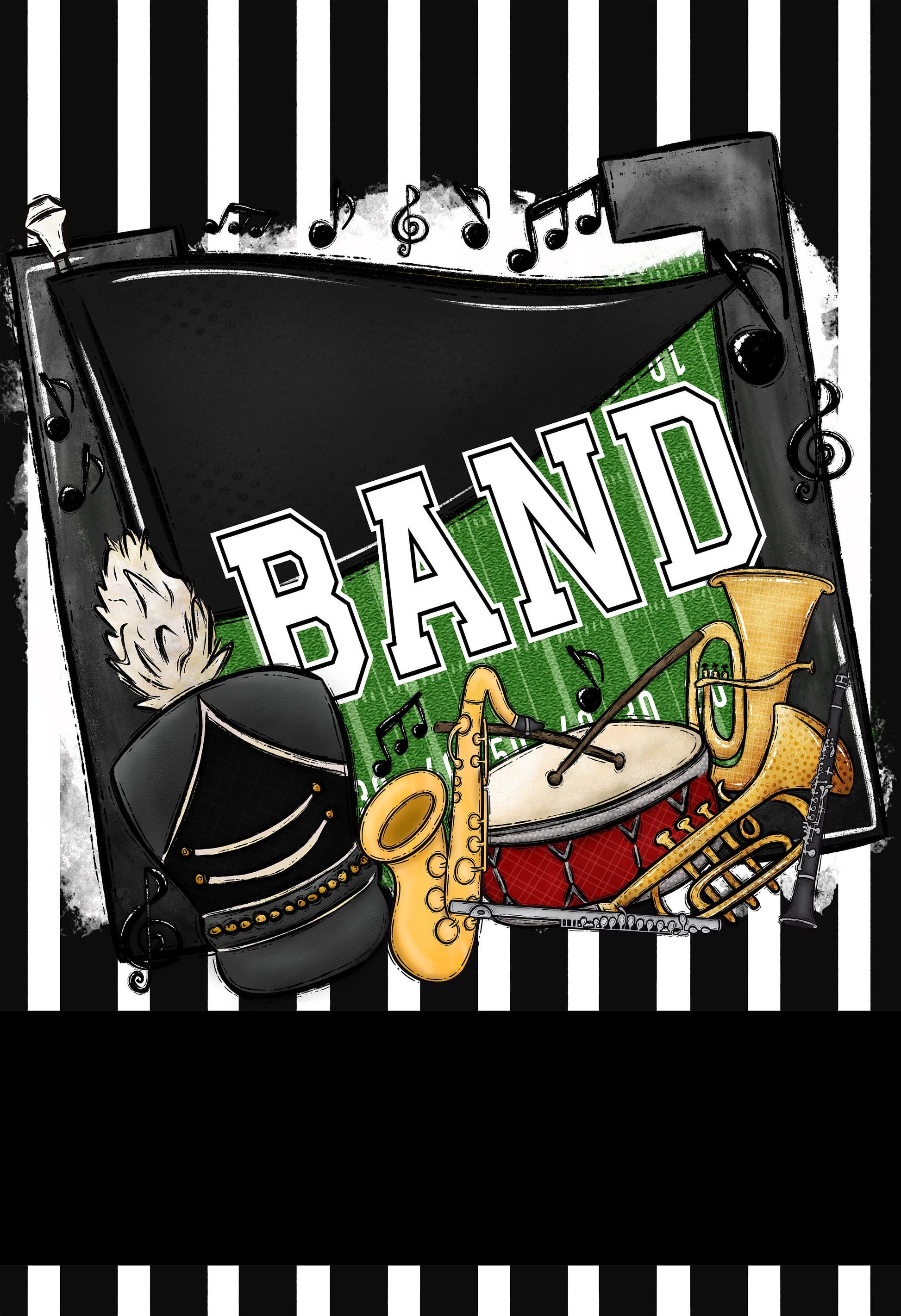 Customizable Band Spirit Garden Flag - Personalize Your Message of Team Spirit!