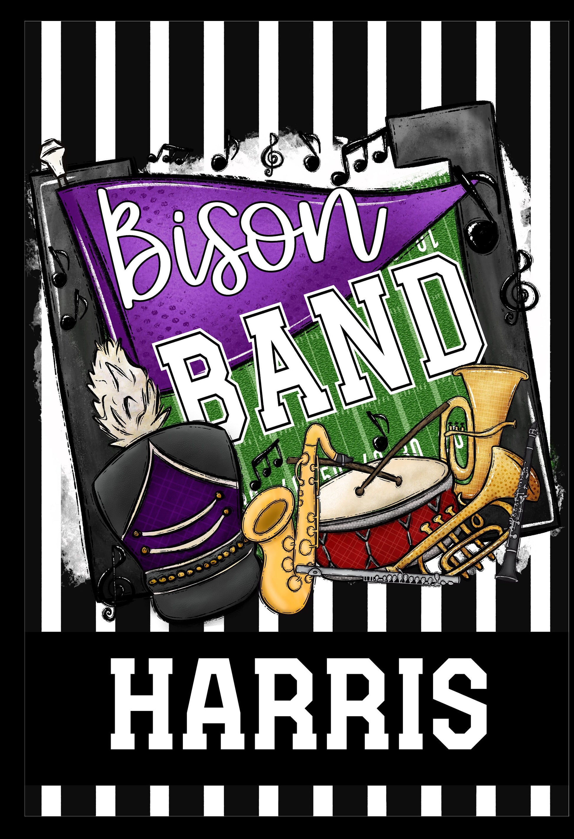 Customizable Band Spirit Garden Flag - Personalize Your Message of Team Spirit!