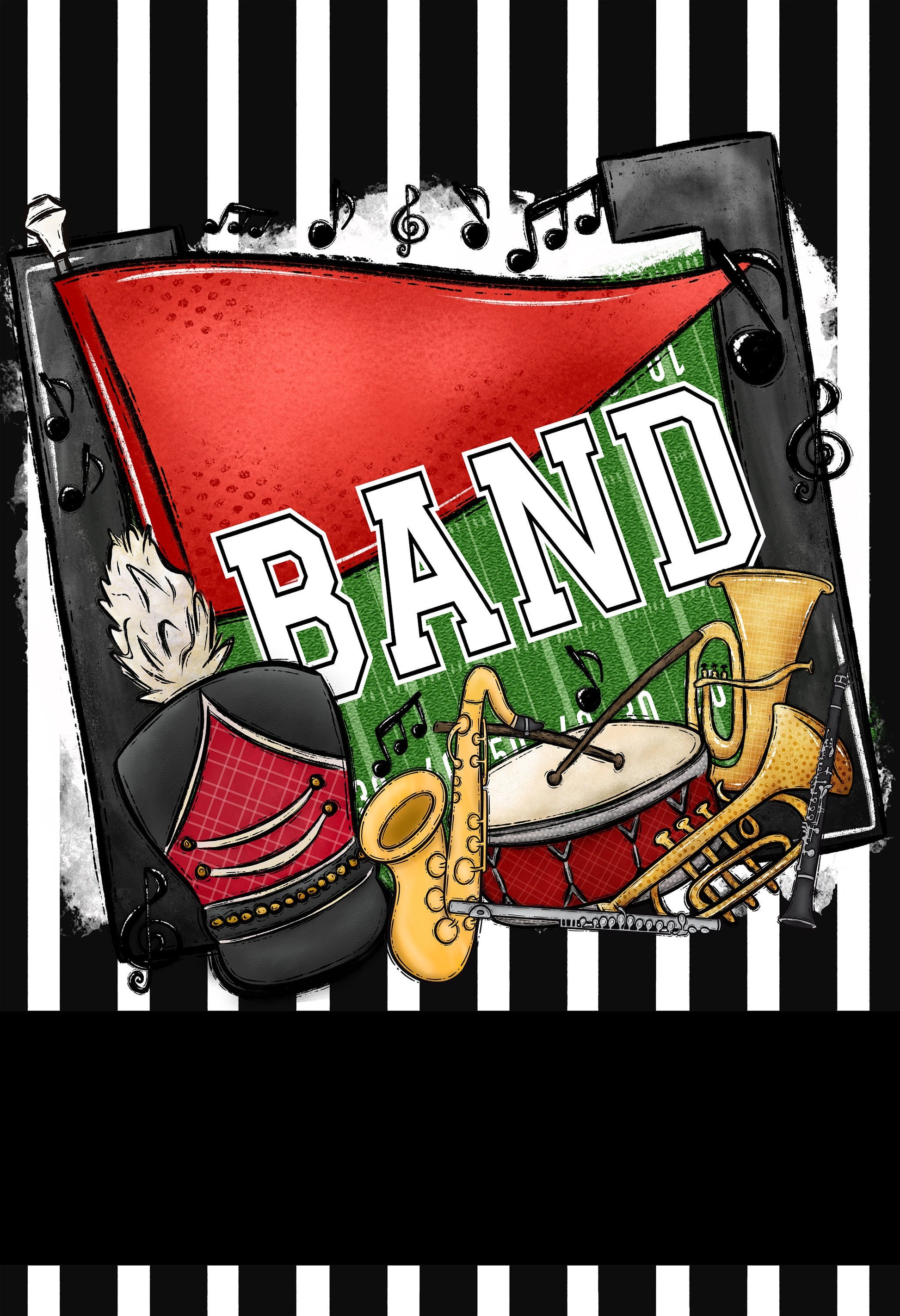 Customizable Band Spirit Garden Flag - Personalize Your Message of Team Spirit!