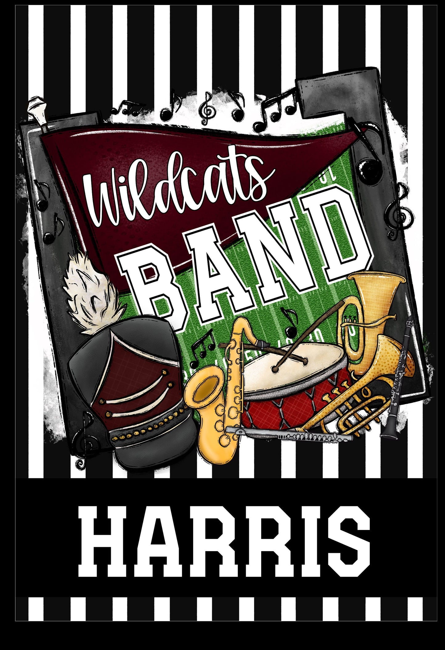 Customizable Band Spirit Garden Flag - Personalize Your Message of Team Spirit!