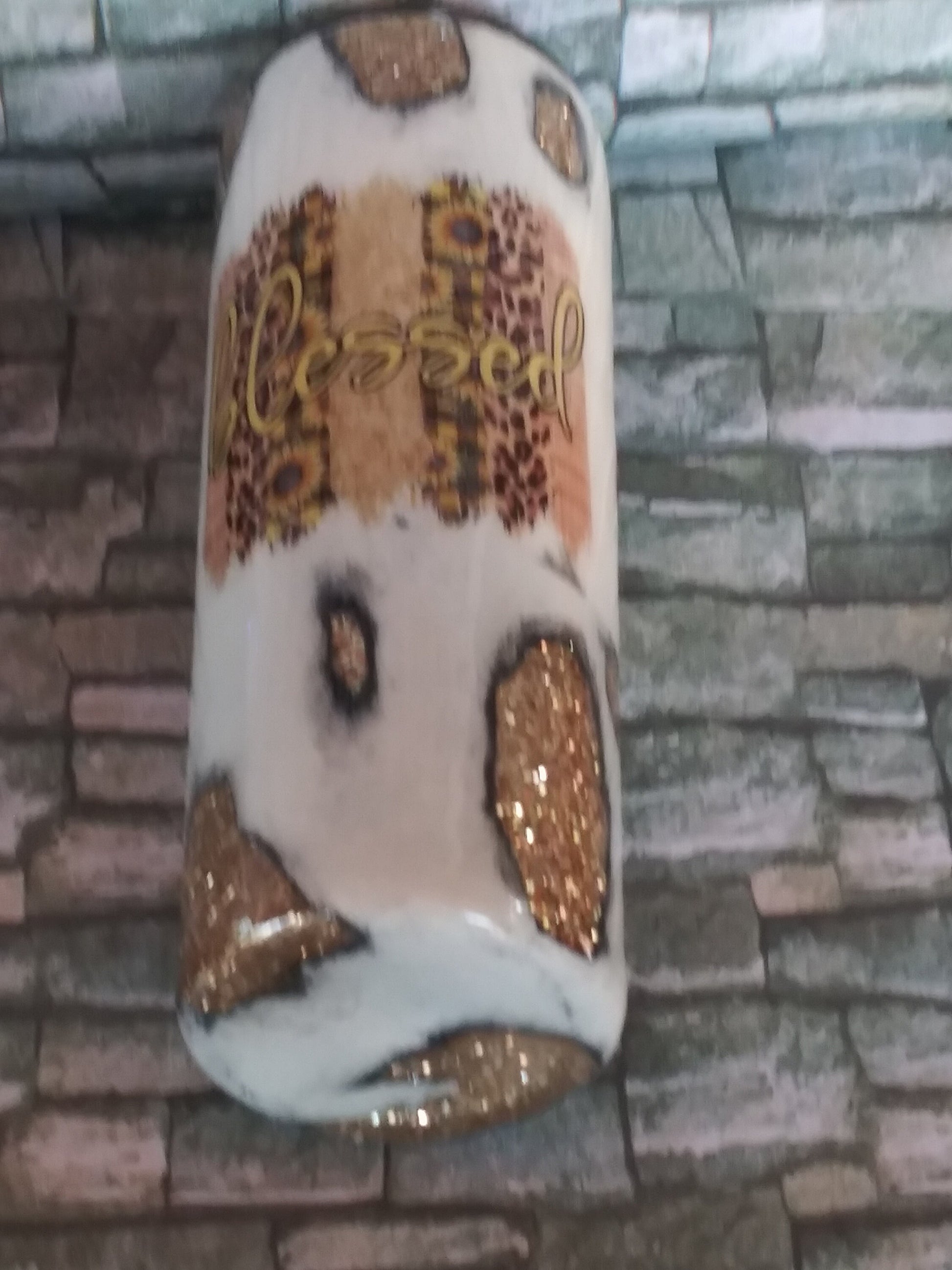 Distressed Geode Glitter Tumbler/Blessed/yellow/sunflowers/20oz straight/Custom Gift/Gift for Christmas/Gift for her/Personalization/Epoxy