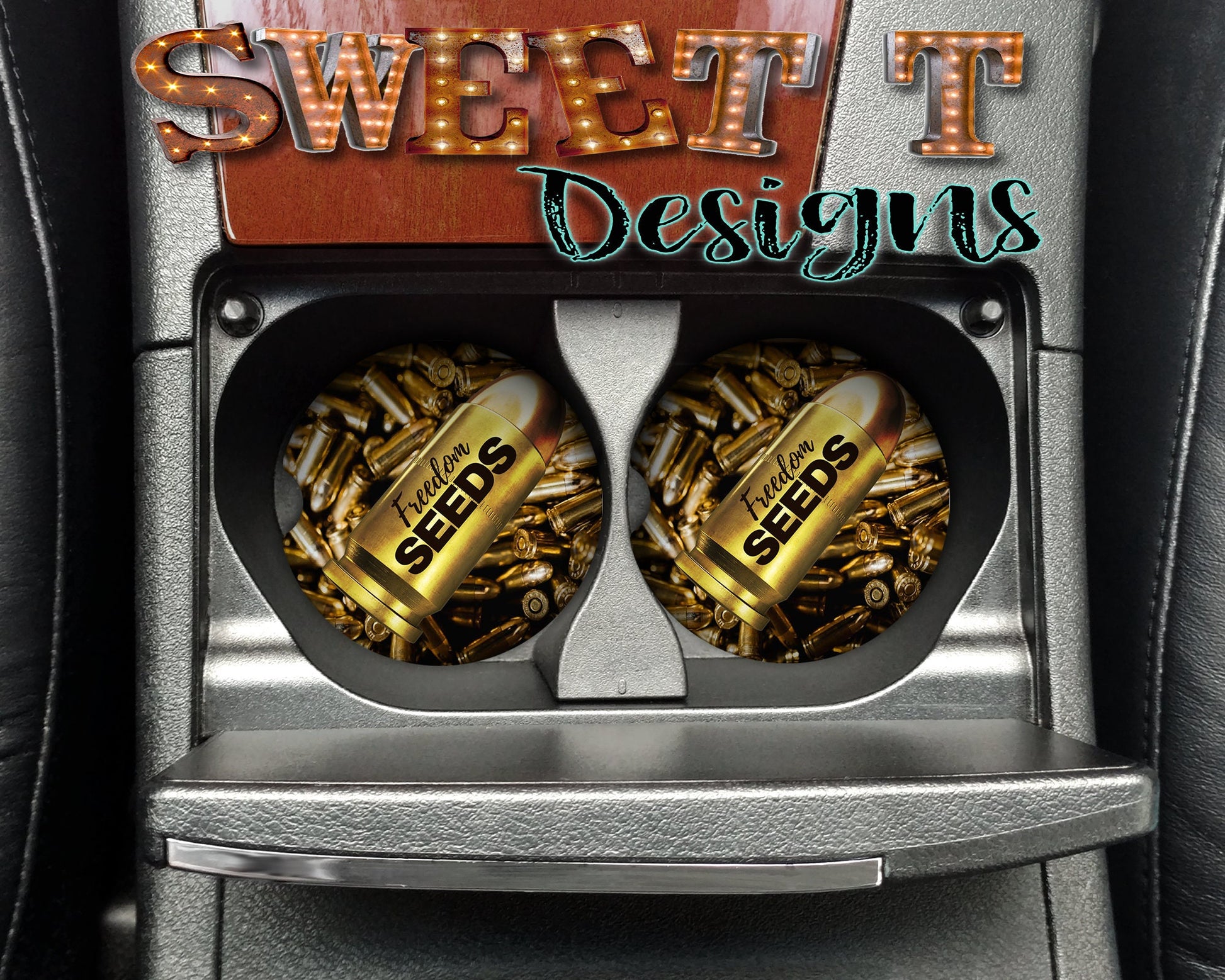 Freedom seeds car coasters/Gun lovers/gun car coasters for him/ammo car coasters/gun chamber/bullet car coaster/gun gift/hunting coasters